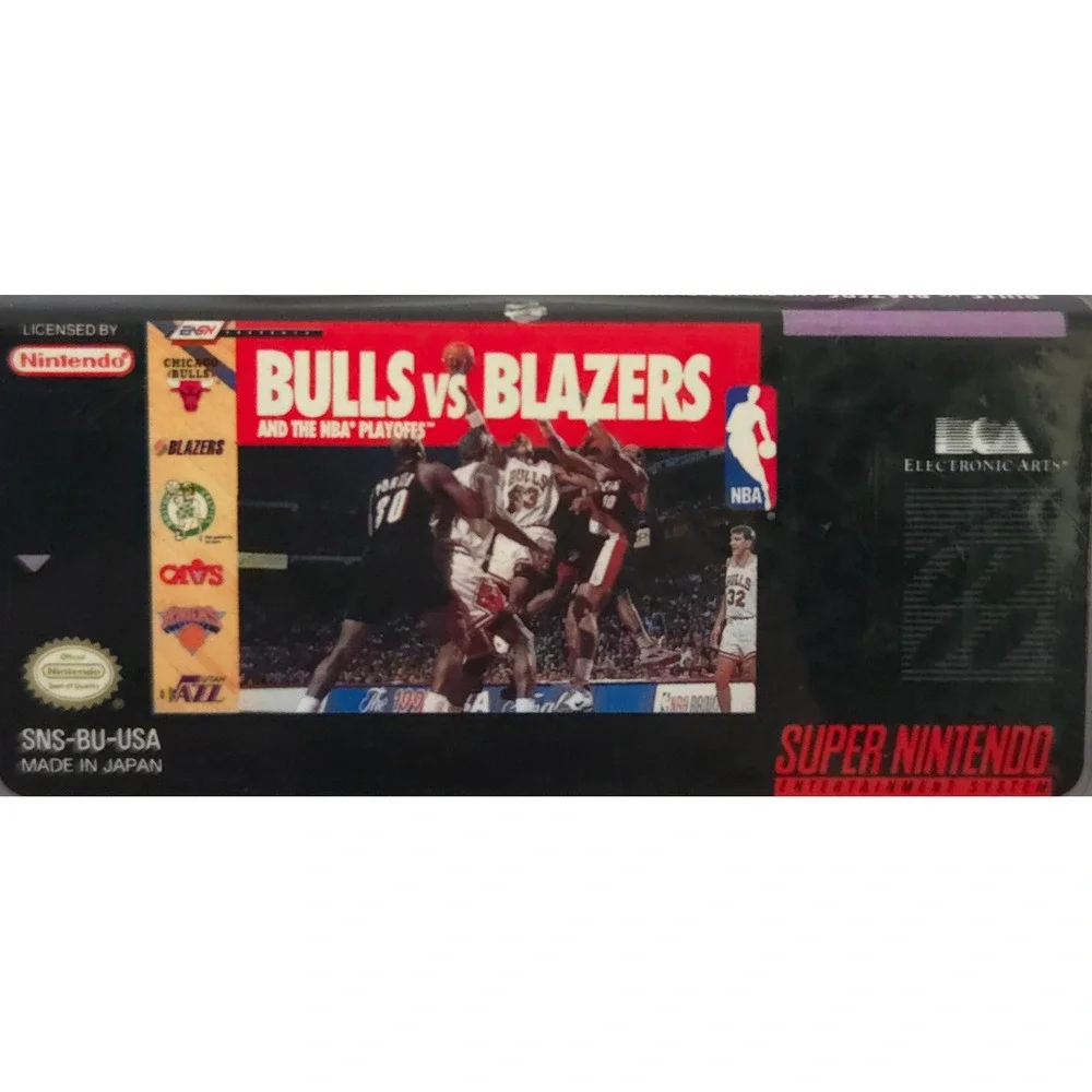 Bulls vs‎ Blazers NBA Playoffs - SNES Super Nintendo - 19 Stamp - TESTED